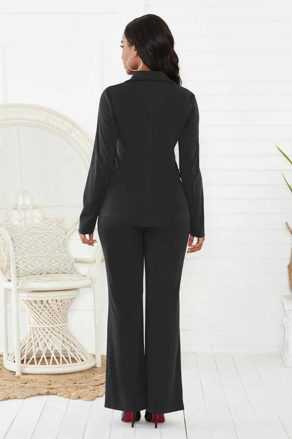 

women's suit office two piece set long sleeve suit pants 2 piece set female winter two pieces sets office female