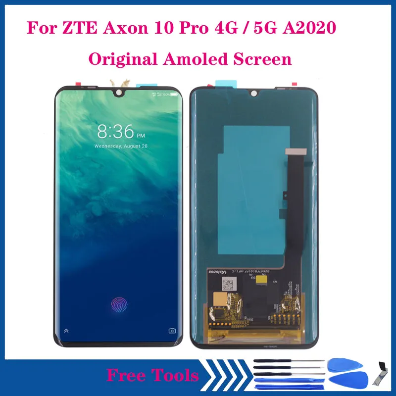 

6.47" AMOLED LCD Display For ZTE AXON 10 Pro A2020 A2020U 4G 5G Display Touch Screen Digitizer Assembly For AXON 10 PRO A10P3251