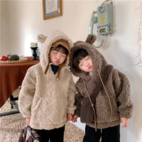 girls sweatshirts kids underwear 2021 new plus velvet warm thicken winter autumn cotton school lamb wool childrens clothing