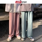 Брюки LAPPSTER мужские из вискозы, однотонные мягкие мешковатые штаны, повседневные Прямые джоггеры, стиль Харадзюку, уличная одежда, 2021