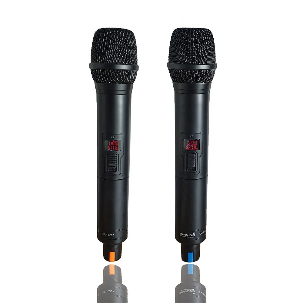 Professional 2 Channel Microphones UHF Frequencies Dynamic Capsule Wireless Karaoke Mic System SMU-0207A | Электроника