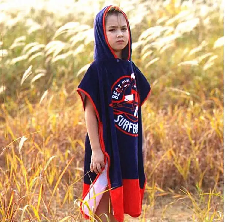 

80*65cm Cotton Cartoon Baby Bath Towel Poncho Beach Hodded Towel Quick Dry Absorbent Travel Sport Bathrobe Towels Robe Cloak