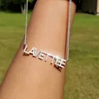 Кулон женский с кристаллом 3 метра, ожерелье с буквами