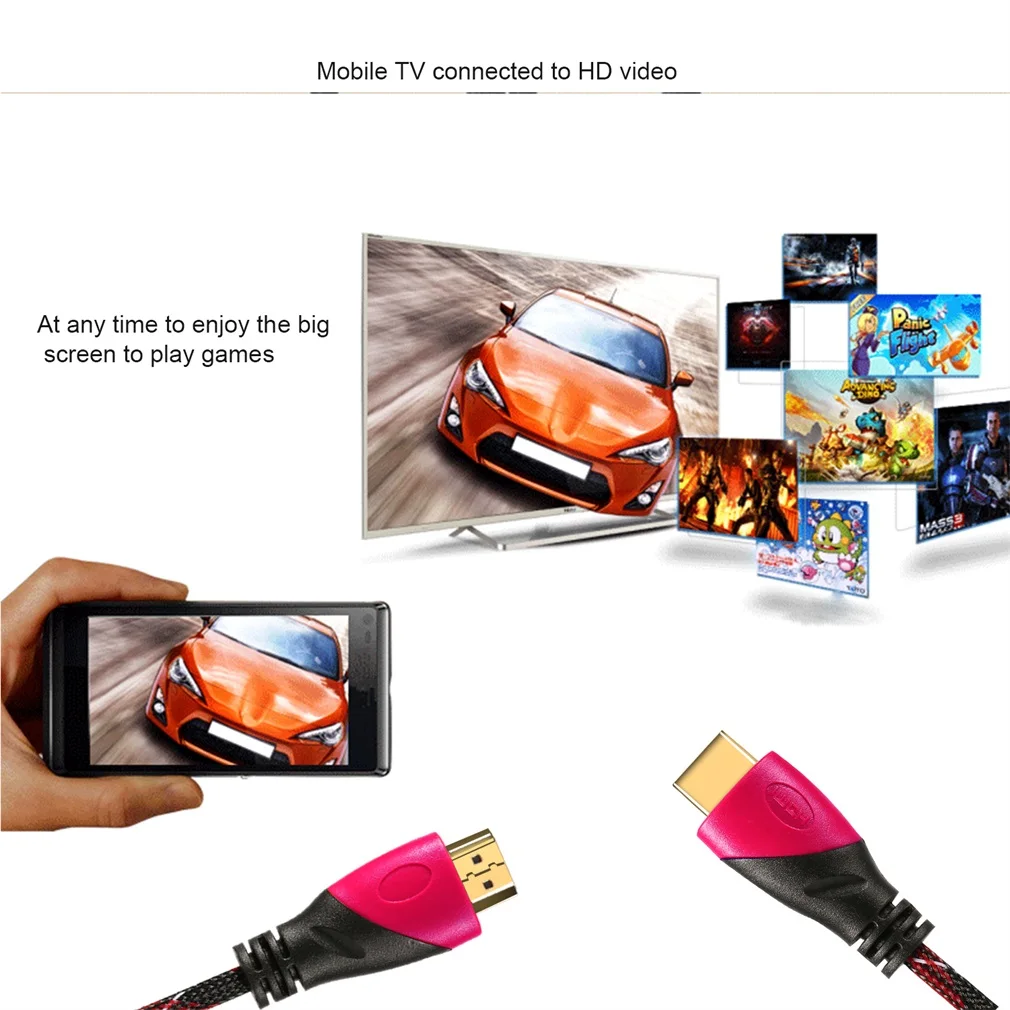 Высокоскоростной 8 метров/26 футов красный + черный HDMI 4K x 2K кабель высокой четкости