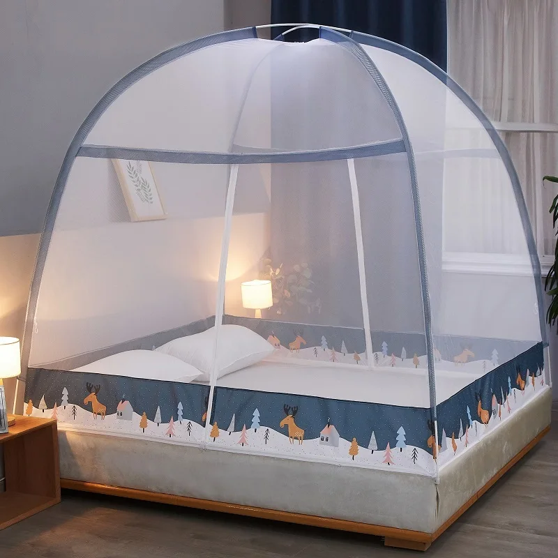 Single/Twin/Queen Foldable Simple Bedroom Mosquito Net Bed Zipper Double Door Opening Decor Home Textile | Дом и сад