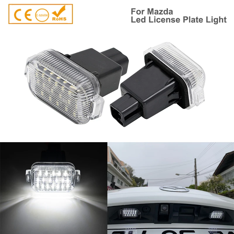 

2Pcs LED Number License Plate Light Lamp Car Accessoreis For Mazda A/T (Aka Mazda6)14-20 Mazda3 Hatchback 14-18 White Error Free