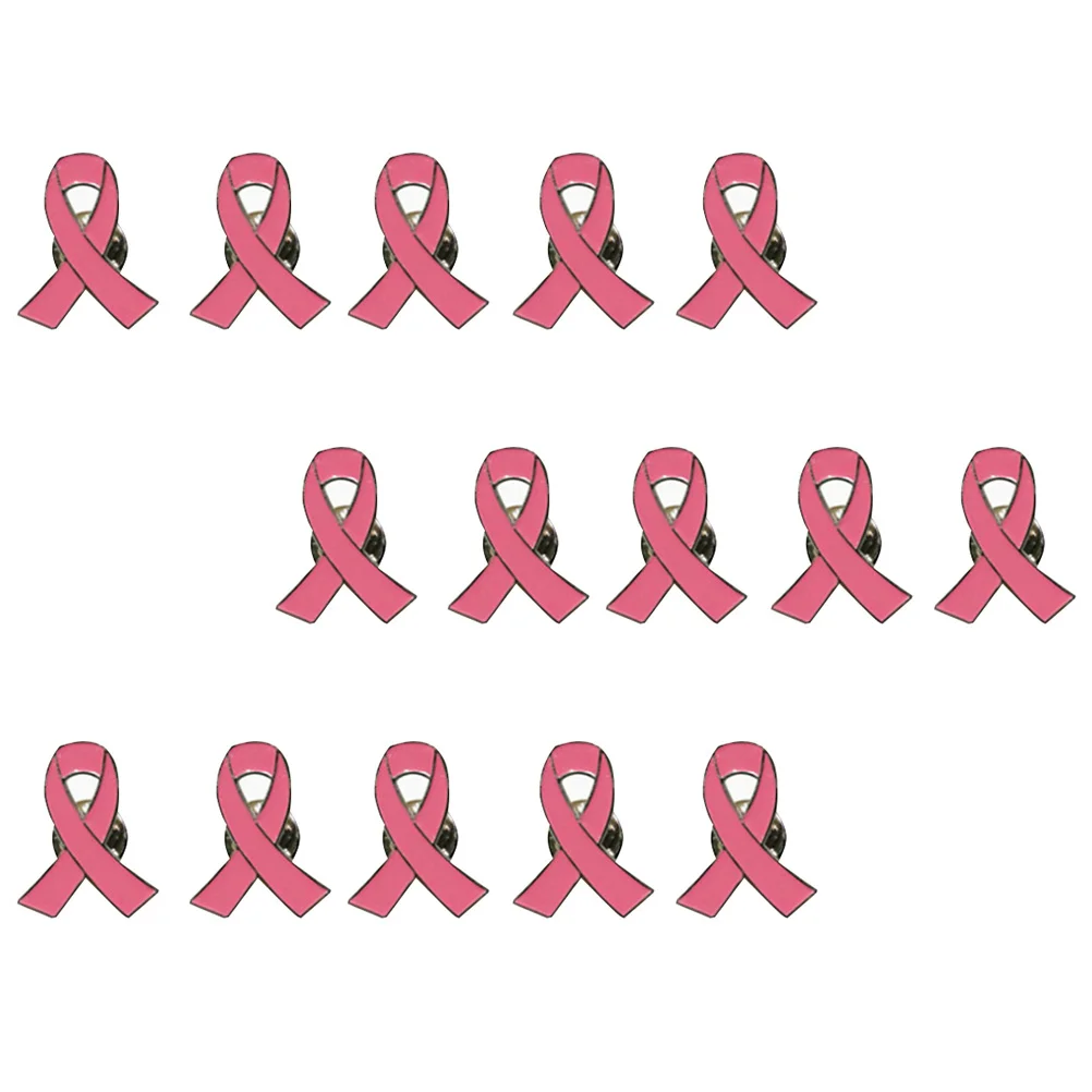 

15pcs Ribbon Brooches Breast Cancer Awareness Jewelry Accessories