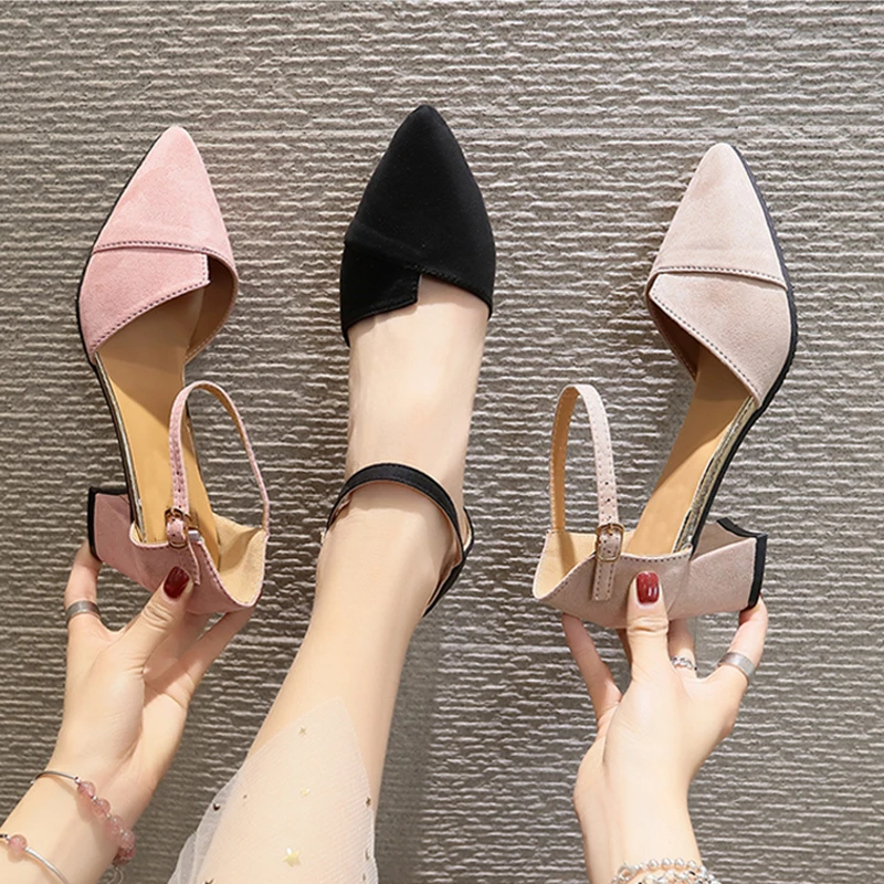 Женские матовые босоножки на высоком квадратном каблуке Классические вечерние с