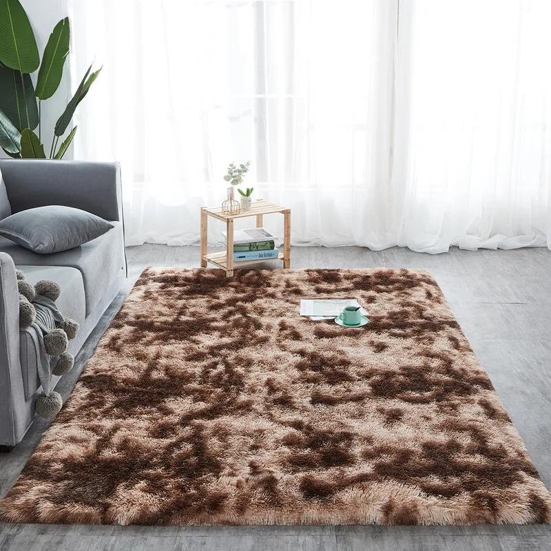 AAA Quality Kids Room Faux Fur Area Rug Living Mats Silky Rugs Shaggy Tie-dye Carpet Printed Plush Floor Fluffy | Дом и сад