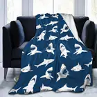 Супер мягкое плюшевое одеяло Shark Fierce Blue, мягкое плюшевое одеяло, удобное фланелевое одеяло, уличное одеяло для дивана или кровати, Размер дивана