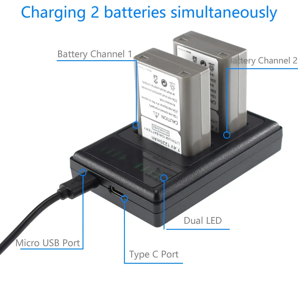 Аккумуляторная батарея BLN1 с двойным зарядным устройством со светодиодной