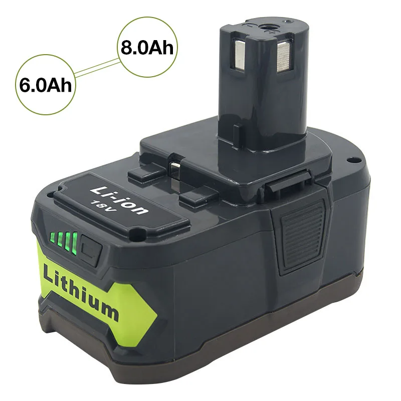 8 0/6.0Ah 18V ионно литиевая Перезаряжаемые Батарея для Ryobi ONE + P108 P107 P122 P104 P105 P102 P103 P109