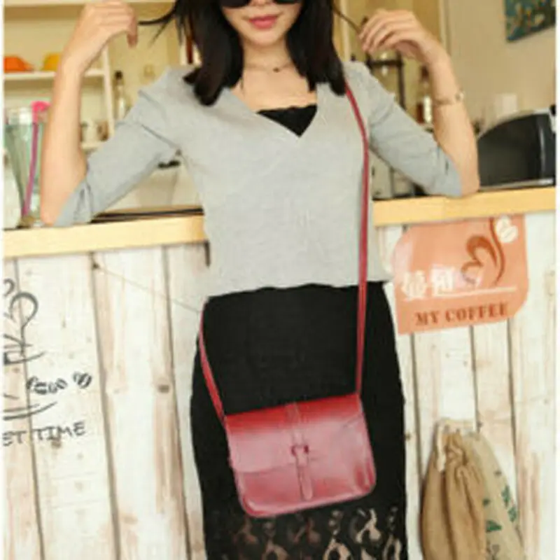 Однотонная женская сумка через плечо в стиле ретро 2020 модная кожаная простая