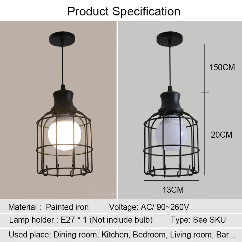 

Vintage Pendant Lights Modern Nordic Kitchen Hanglamp Loft Industrial Minimalist Pendant Lamp Flush Mount Bar Home Light Fixture