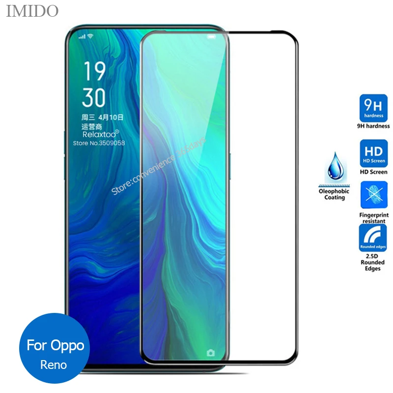 Закаленное стекло с полным покрытием для Oppo Reno 3 10X Zoom Ace 5G Reno2 F Защитное экрана на 2