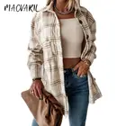 Осень-зима 2021, теплая элегантная рубашка с отложным воротником, Женская Классическая клетчатая Повседневная куртка с длинным рукавом, свободная уличная одежда