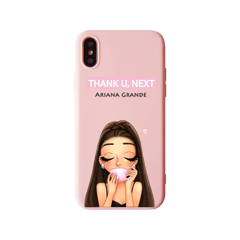 Ariana Grande God-женский розовый чехол для телефона iPhone XR XS Max 8 7 6s 6 Plus God-женский черный мягкий силиконовый розовый чехол - Цвет: TPU