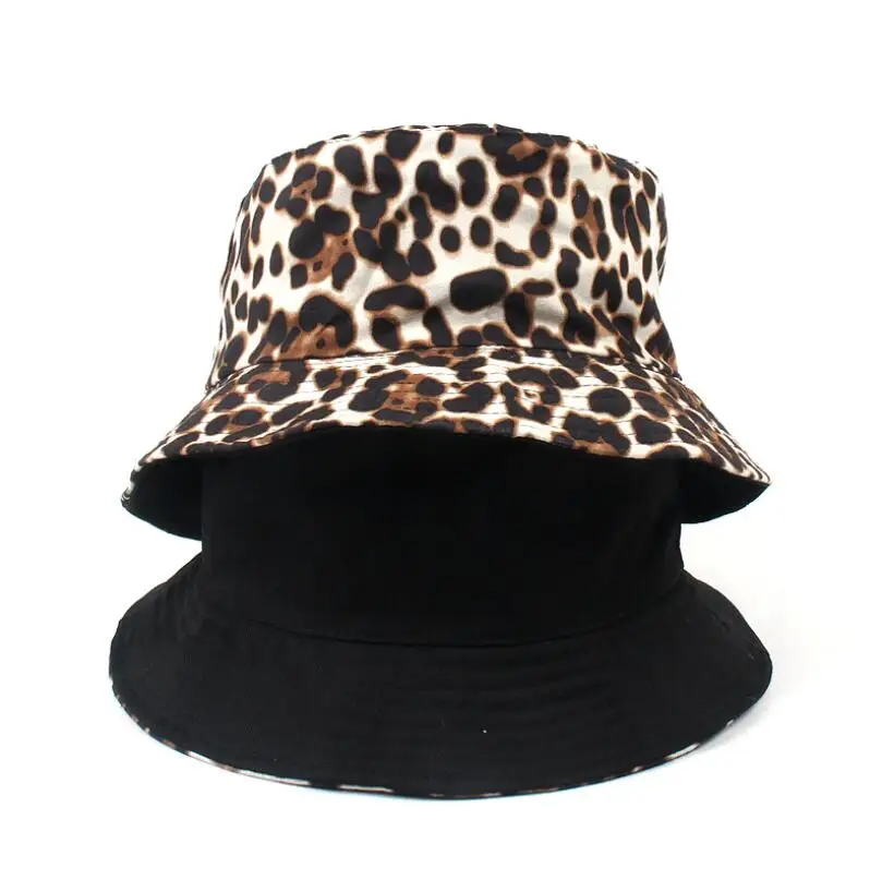 Панама Двусторонняя леопардовая для мужчин и женщин шляпа рыбака модная шапка