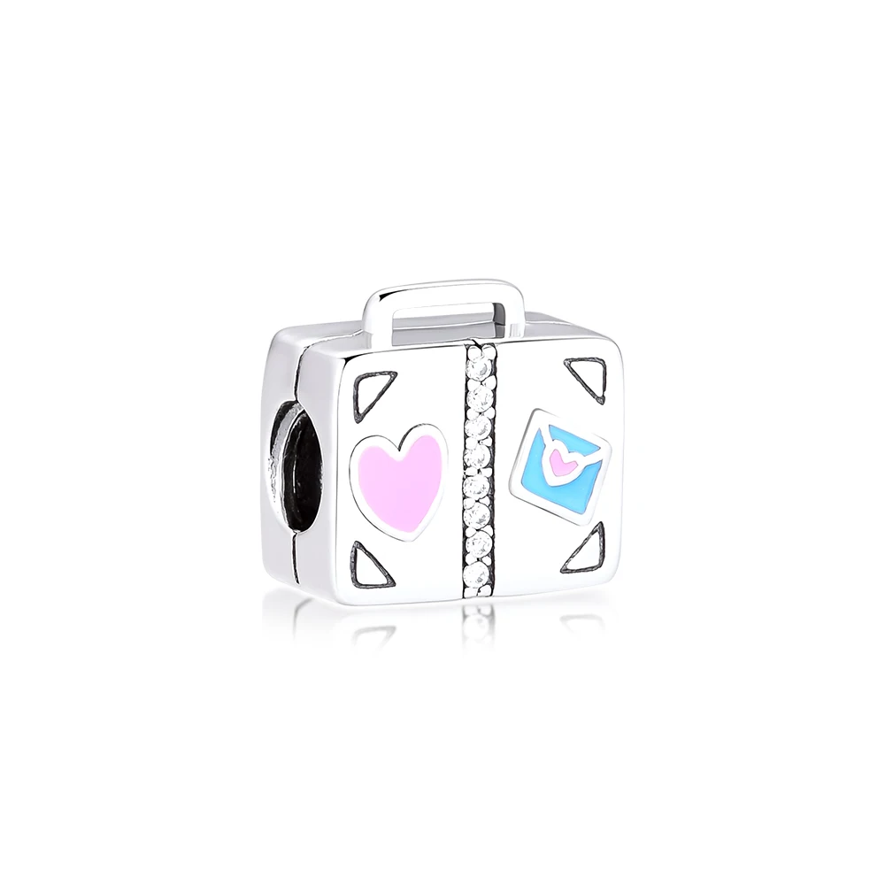 

DIY Fits for Europe Charms Bracelets Suitcase Beads 100% 925 Sterling-Silver-Jewelry Free Shipping