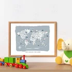 Детская комната холст живопись континенты мира плакат-карта и принты детская настенная живопись Настенная картина кабинет Декор