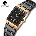 WWOOR модные квадратные женские часы от топ бренда, роскошные женские часы из розового золота платье кварцевые наручные часы Подарки для женщин Relogio Feminino