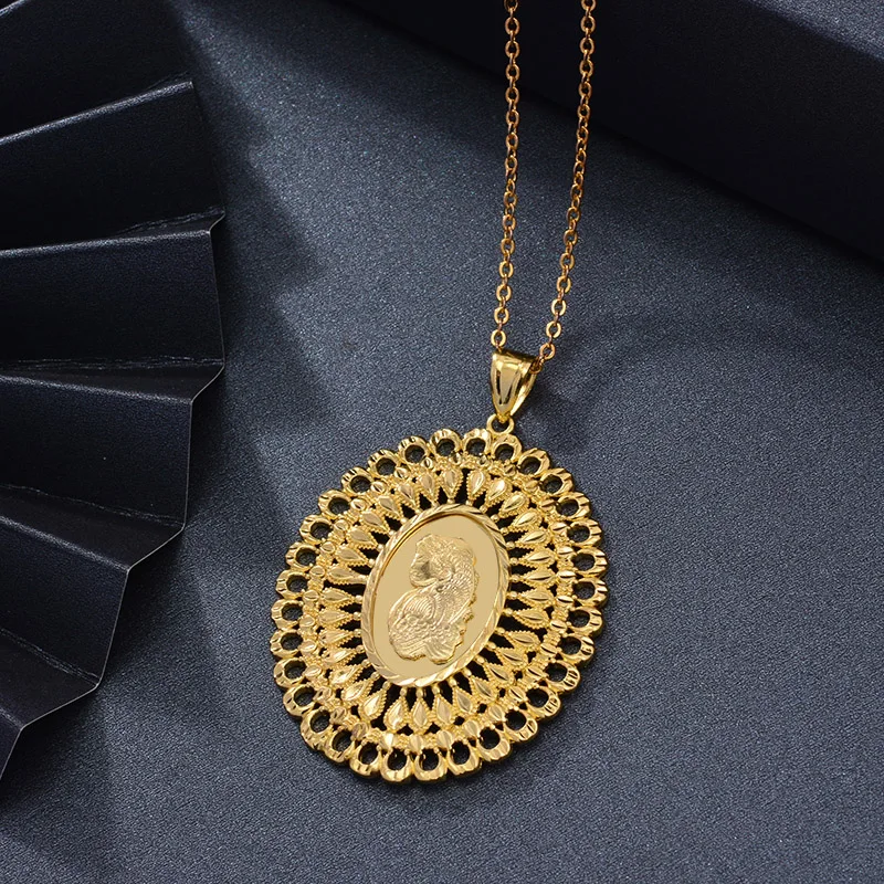 Новые женские мужские большой Девы ручной работы цвет золотистый ожерелья с