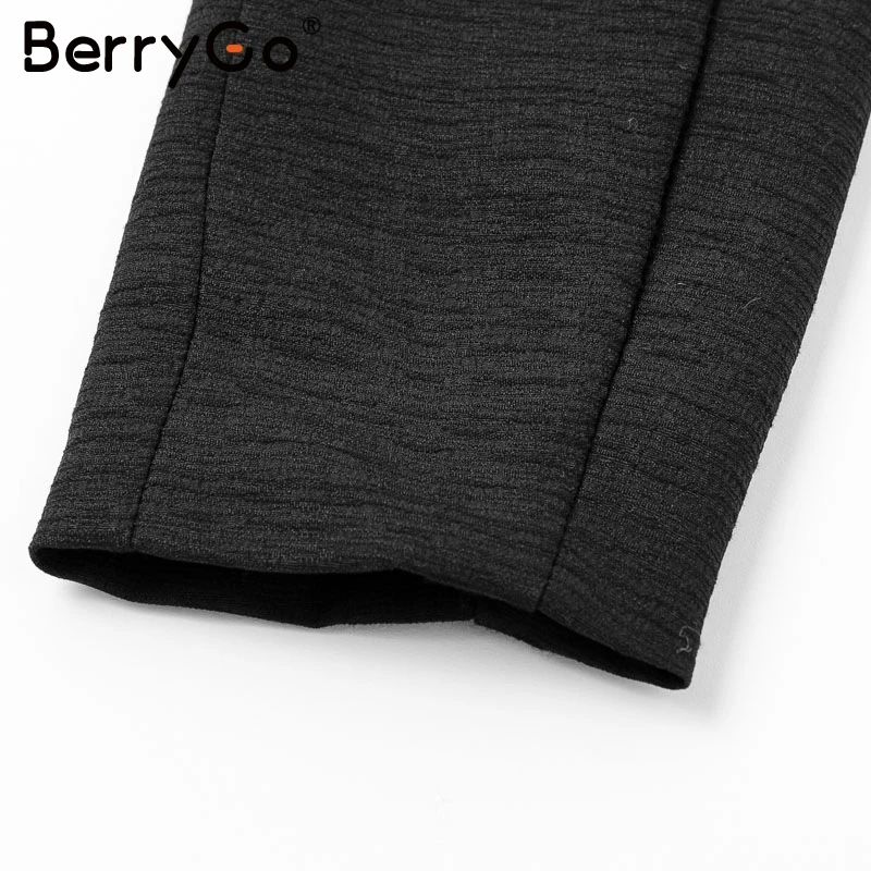 Фото BerryGo сексуальное черное платье-блейзер с v-образным вырезом женское офисное BerryGo сексуальное черное платье-блейзер с v-образным вырезом женское офисное