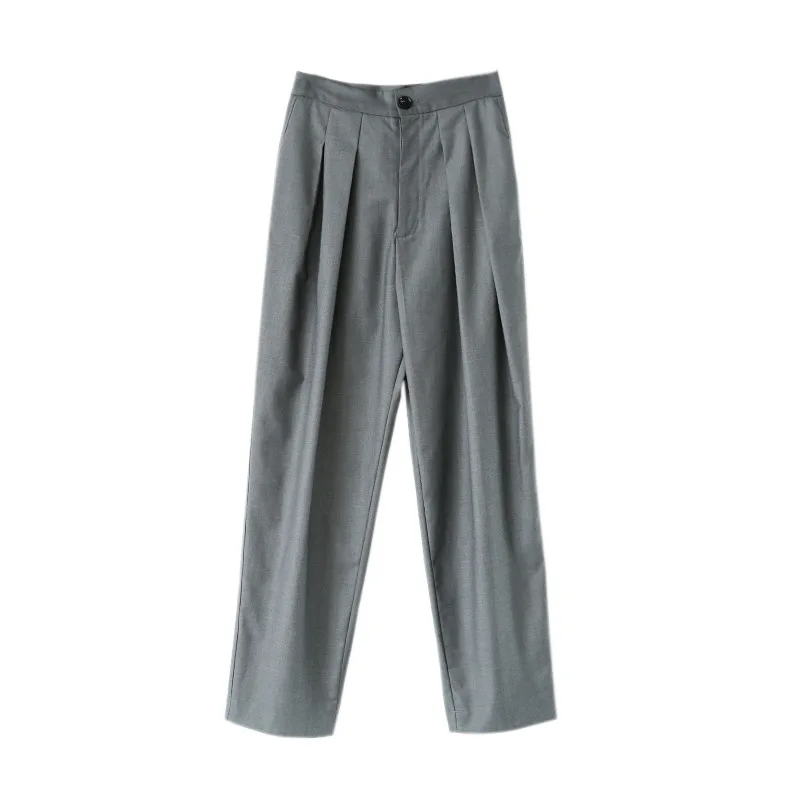 

Chohill-iFashion Store Summer Women Suit Trousers Thin Section Loose Wide Leg Pants Straight Leg Pants Office Professional Style