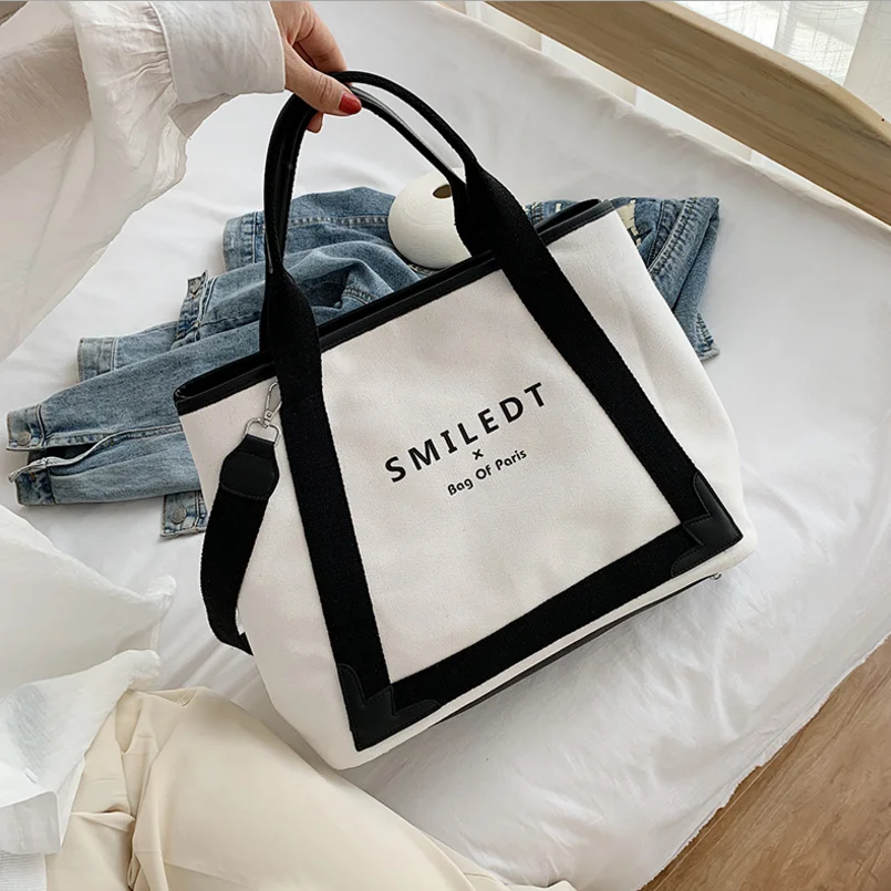 

Модные холщовые сумки для женщин, новые вместительные повседневные женские сумки-мессенджеры, женская сумка через плечо в Корейском стиле