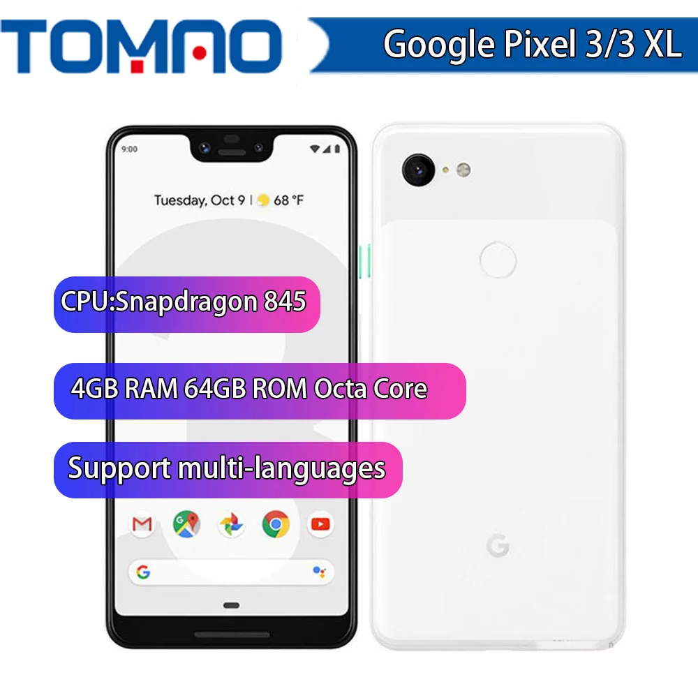 Смартфон Google Pixel 3/Pixel 3 XL оригинал мобильный телефон с 5 дюймовым/6 дюймовым экраном