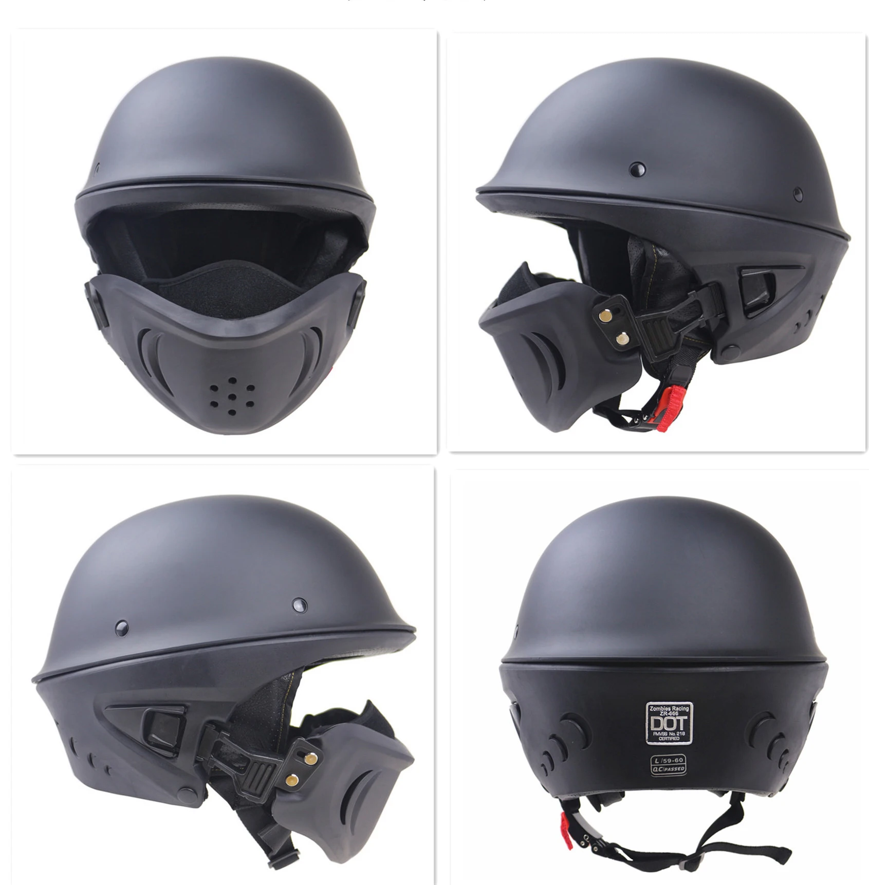 

Four form transformation helmets American Zombies Racing forHarley Motorcycle Helmet Rogue Helmet Detachable Mask DOT approval