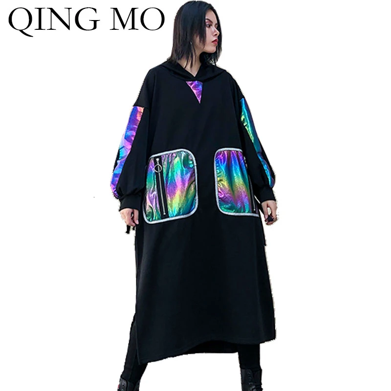 Цин МО размера плюс женское зимнее платье 2020 уличное свободное с индивидуальными