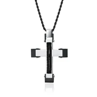 european and american new jewelry fashion versatile stainless steel wire rope cross pendant mens womens necklace
