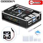 Черный чехол GeeekPi из акрилового пластика с охлаждающим вентилятором для Rasberry Pi 4B (4 модели B) (не входит в комплект)