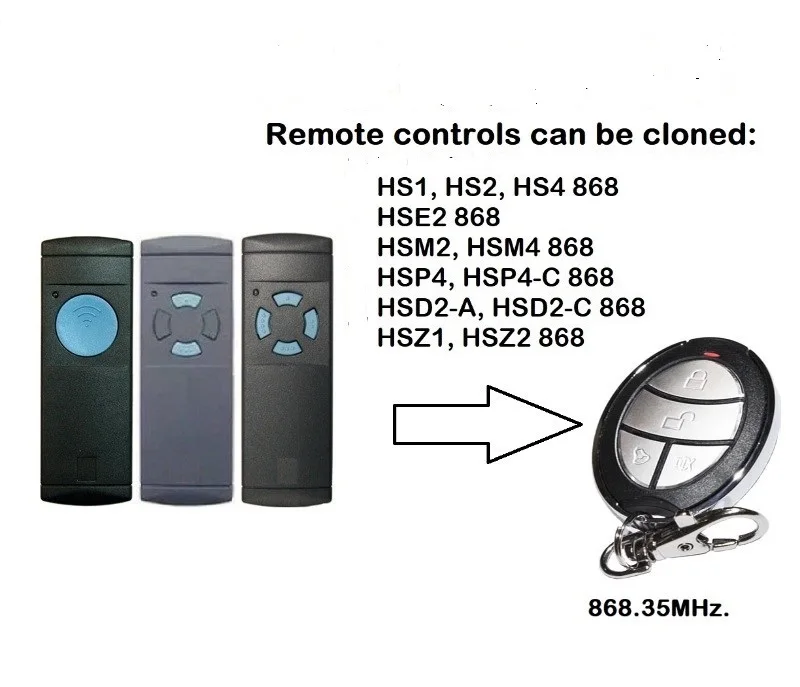 

for hse2 868 garage door remote control Compatible remote duplicator free shipping