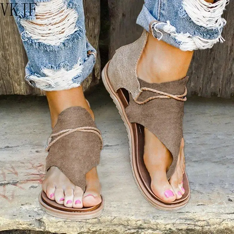 

Summer Women Sandals Flats Zippers Flip Flops Ladies Casual women Shoes Leopard Open Toe Solid Beach Flats Women's Sandals