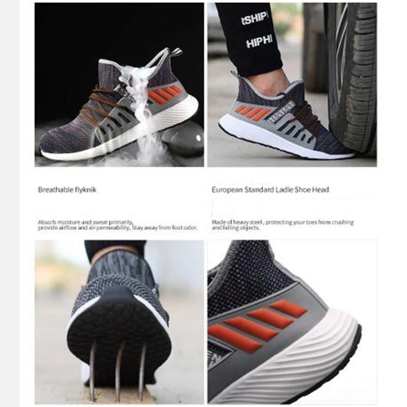 Мужские строительные рабочие ботинки уличная Мужская обувь со стальным носком