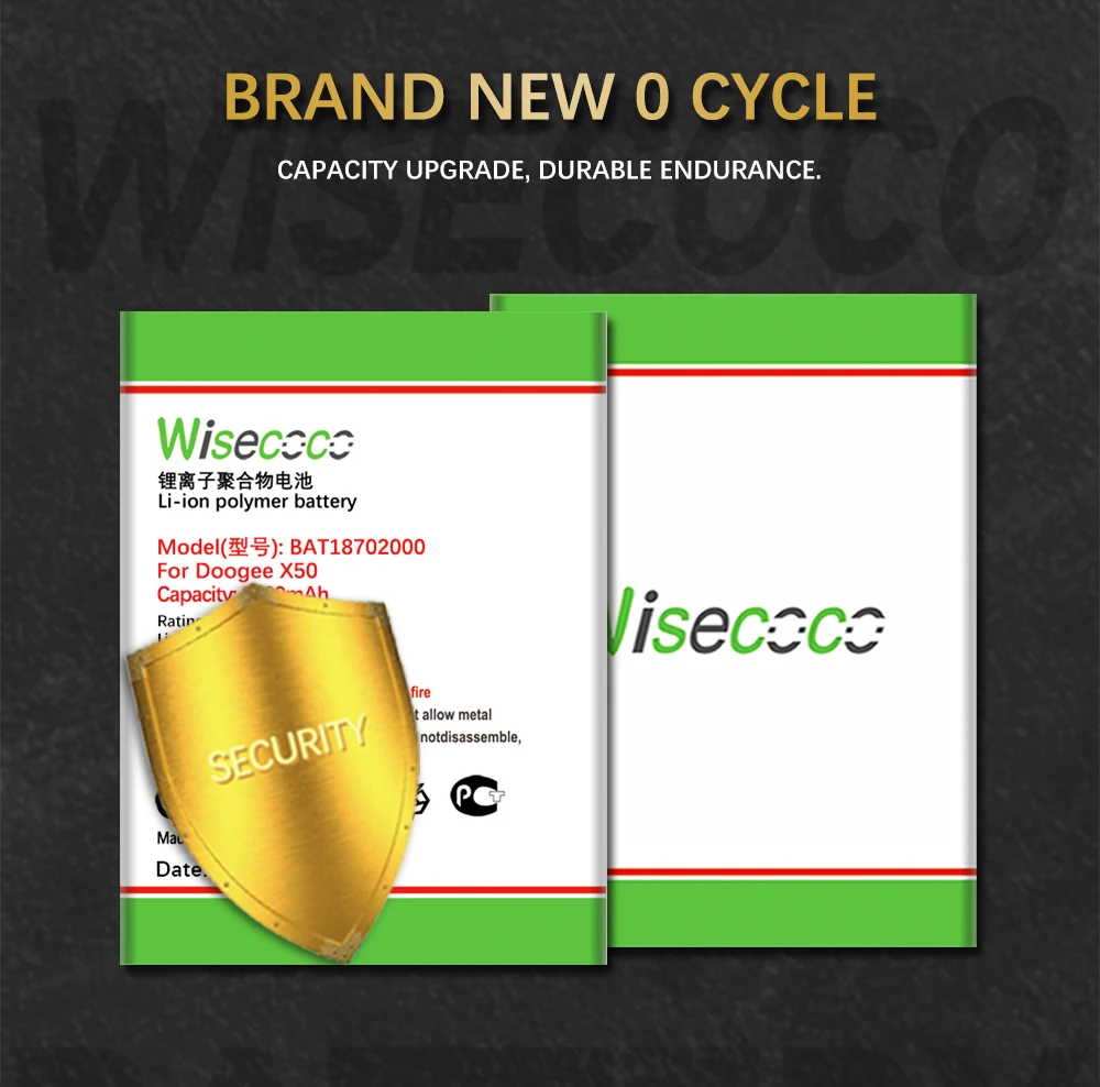 WISECOCO 2800 мАч BAT18702000 батарея Для DOOGEE X50 мобильный телефон новейшее производство высокое качество батарея с номером отслеживания