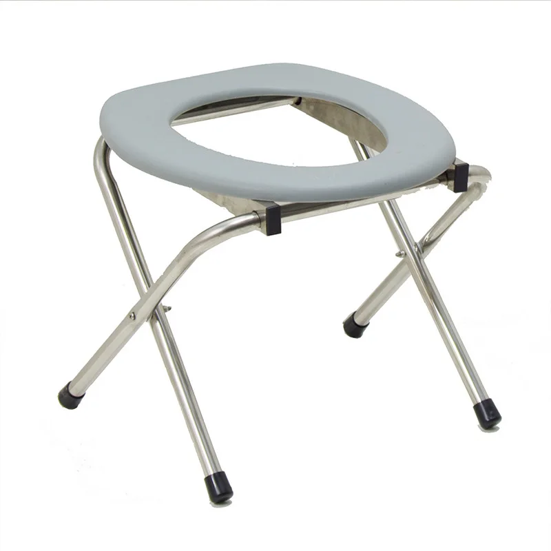 

Folding Portable Toilet Seat Comfort Chair Outdoor Potty for Camping, Hiking, Backpacking Stainless Steel Urinal Stool