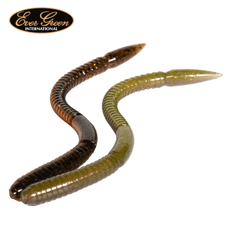 Мягкий приманка EVERGREEN BOWWORM с мультиразмерным SENKO уловистым эффектом и высокой удельной массой для ловли окуня EG на лапшу.