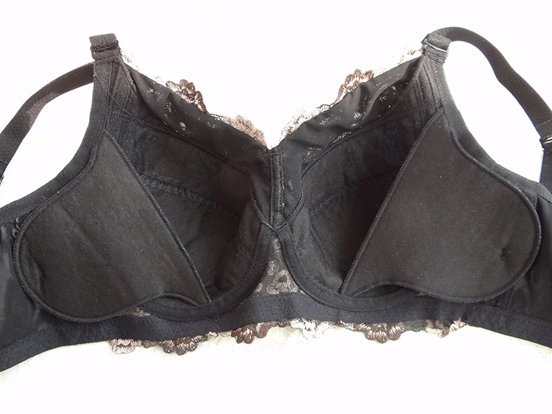 Размера плюс кружевное нижнее белье с вышивкой бюстгальтер регулируемый |