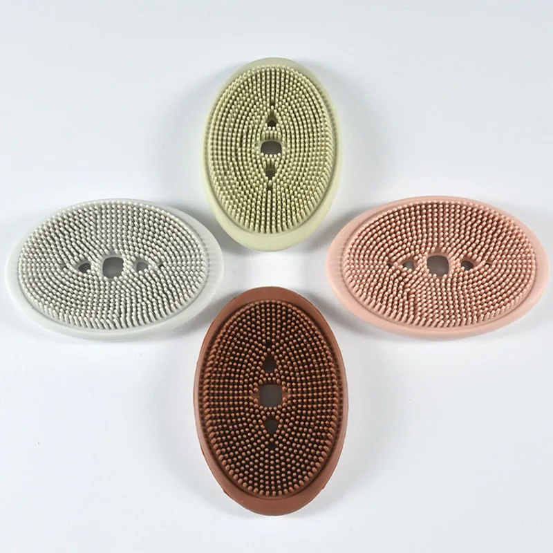 2-In-1 Soap Dish Silicone Box Holder For Bathroom Toilet Kitchen Flexible Storage Drain Rack Tray With Brush Multipurpose | Обустройство