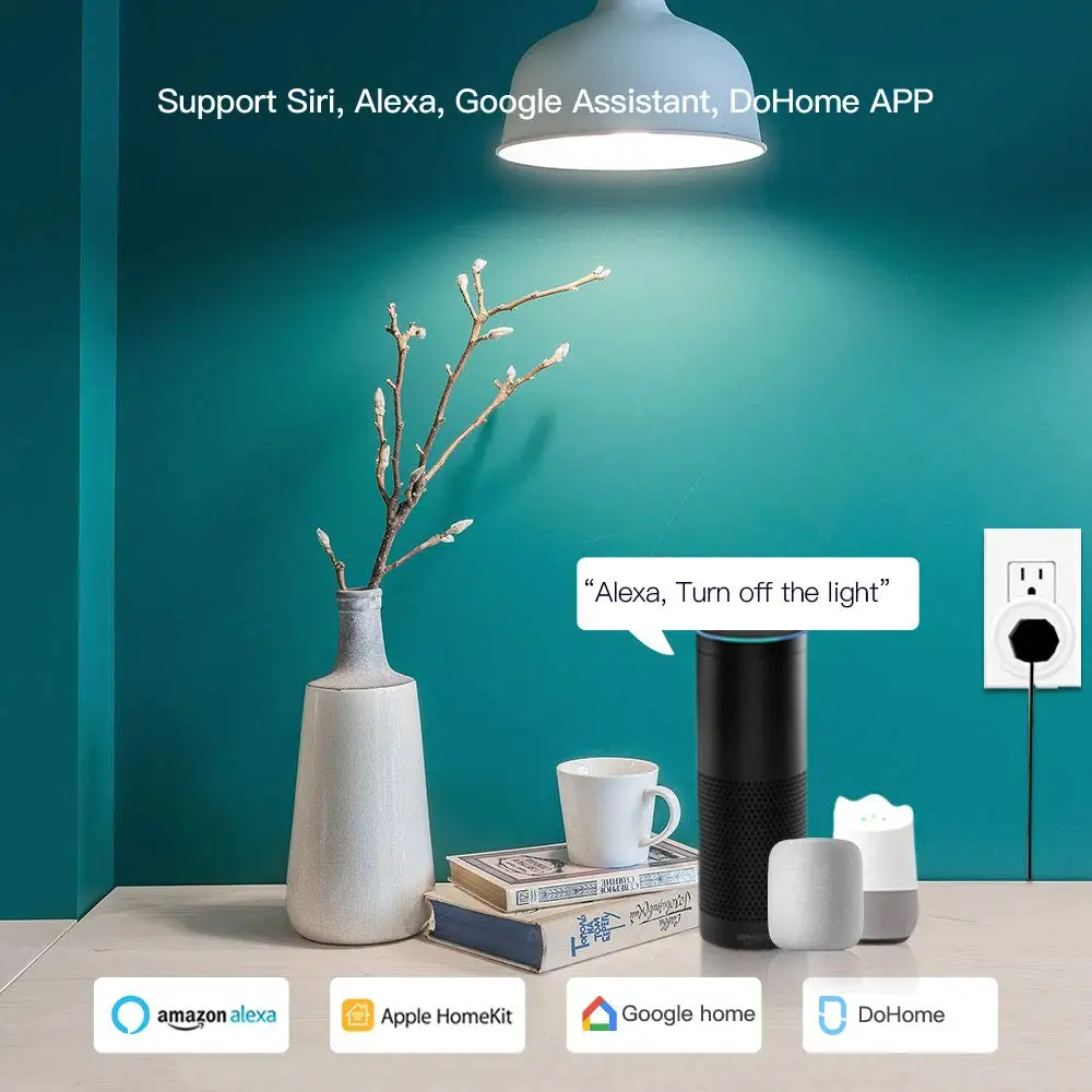 2 шт Dohome WiFi умная розетка работает с Apple HomeKit (iOS12 или +) Alexa/Google Assistant таймер не