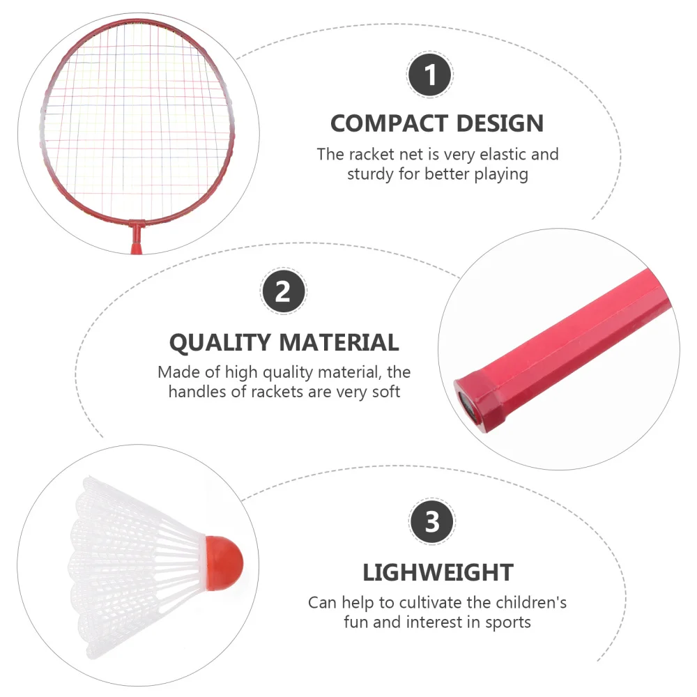 

Badminton Tennis Rackets Balls Set Children Kids Outdoor Sports Parent-Child Sports Educational Sports Game Toys for Children Bo