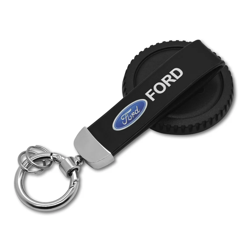 

Metal+Leather Car Keychain Key Chain Car Interior For Ford focus 2 3 mk2 mk3 ranger fiesta fusion kuga mondeo Auto accessories