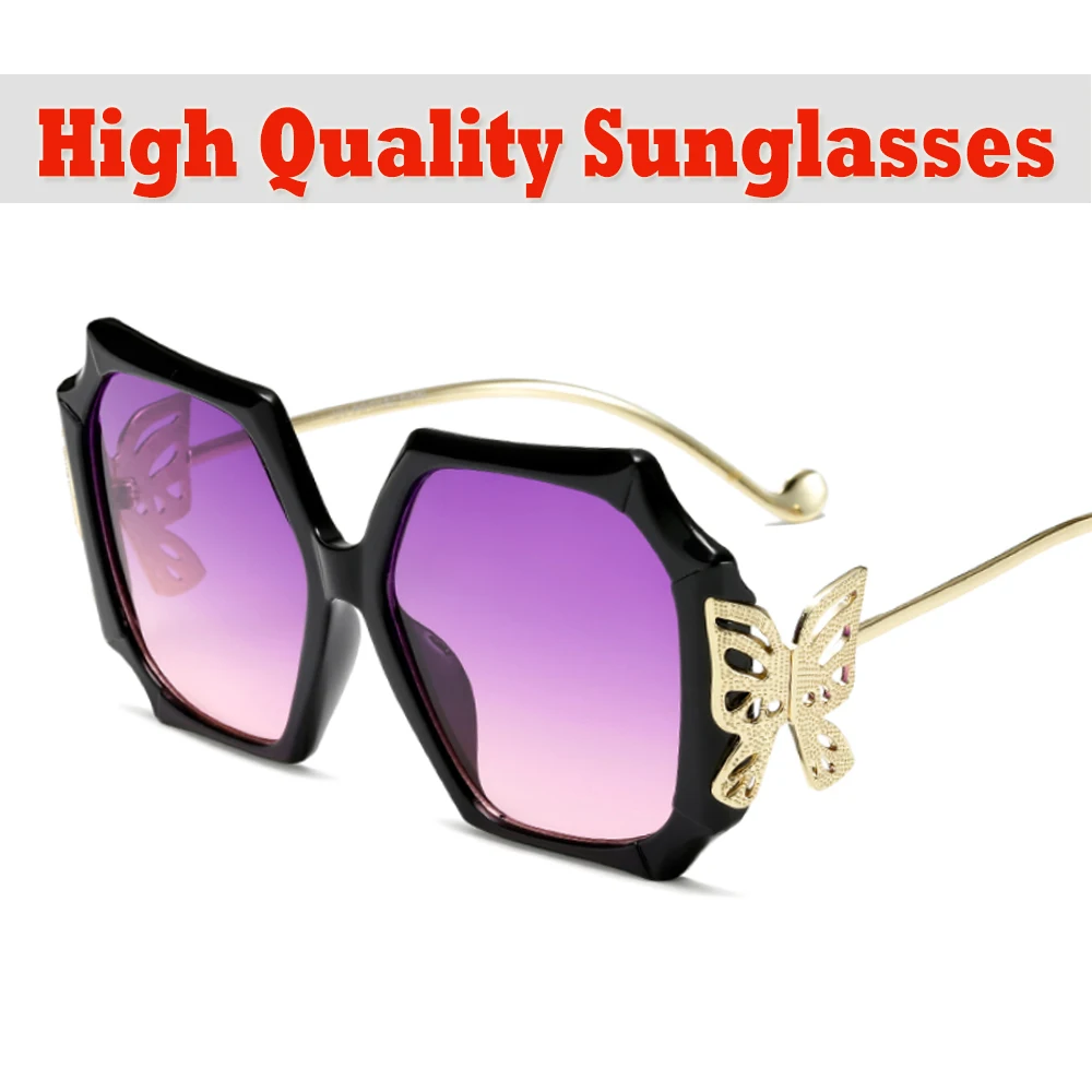 

Women Butterfly Sunglasses UV400 Brand Designer High Quality Gradient Sun Glasses Female oculos de sol for Driving