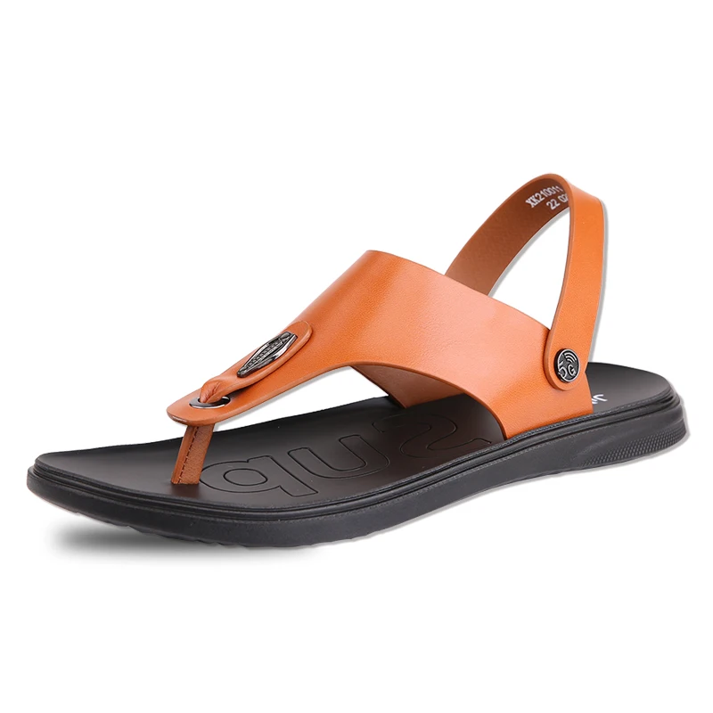 

summer Men Sandals Soft Comfortable Men Shoes Genuine Leather Sandals Soft Outdoor Men fashion breathable Roman Sandals men