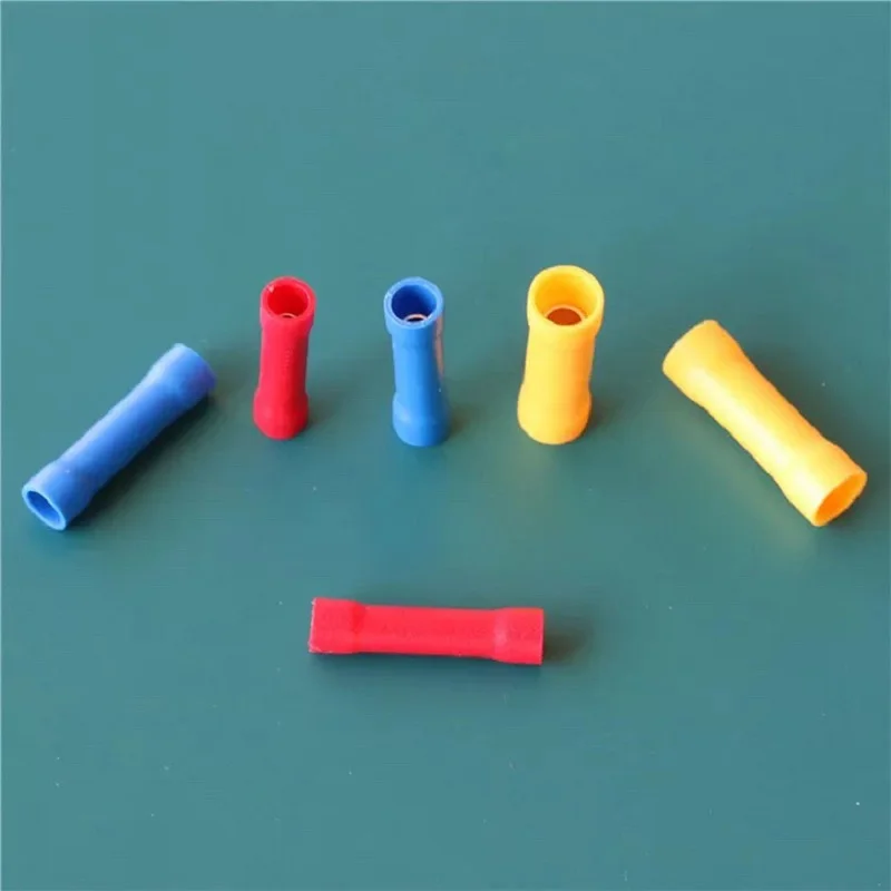 

100PCS Full Insulating Wire Connector AWG22-16 16-14 Butt tube Connectors Crimp Electrical Wire Splice Termina AWG 12-10