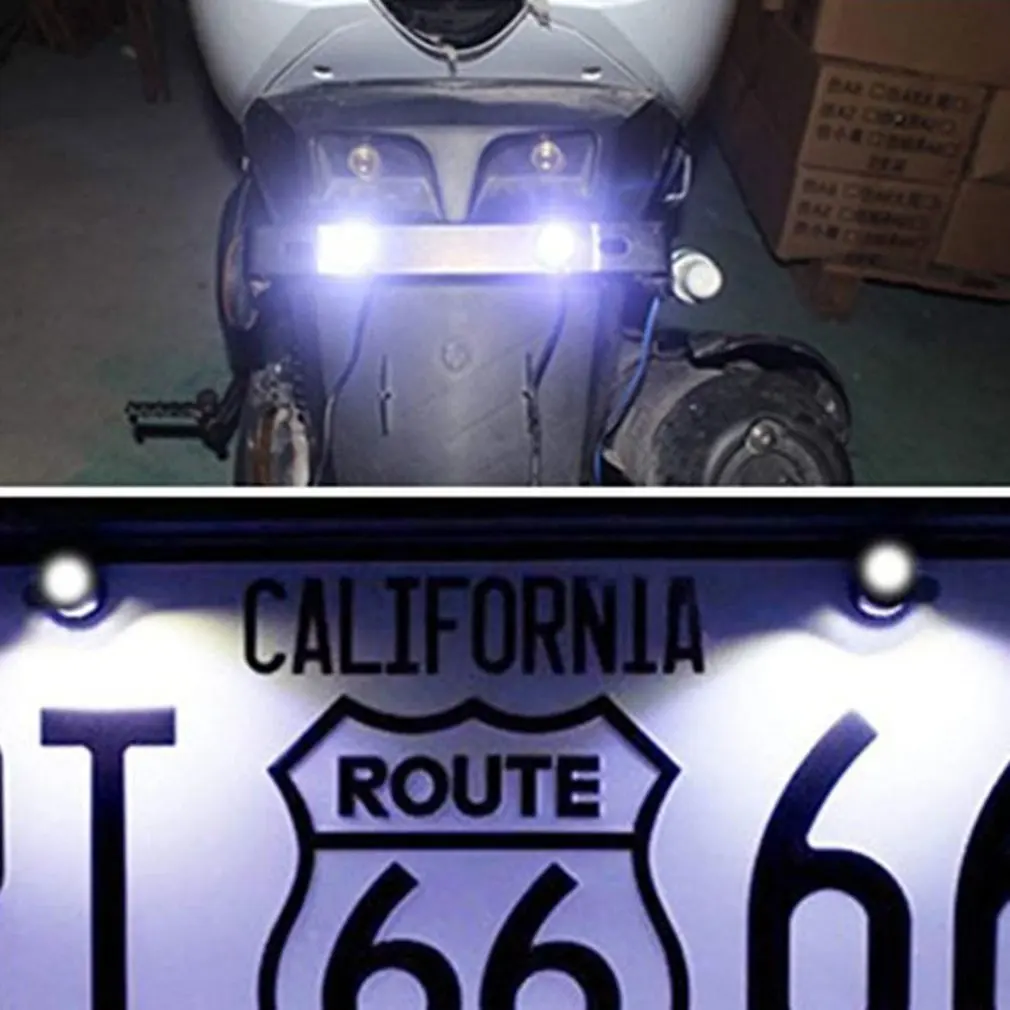 

1Pcs Motorcycle Modified License Plate Light Counterattack Daytime Running Light High Power 12V 2LED Hawkeye Light 3W Dropship