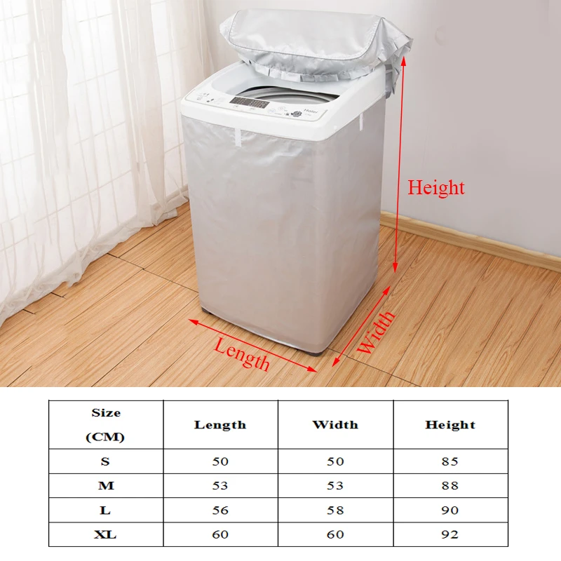 

Home Washing Machine Cover Automatic Sunscreen Laundry Dryer Waterproof Protector Silver Cartoon Animal Printed Dust Proof Case